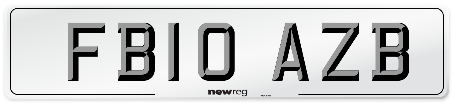 FB10 AZB Number Plate from New Reg